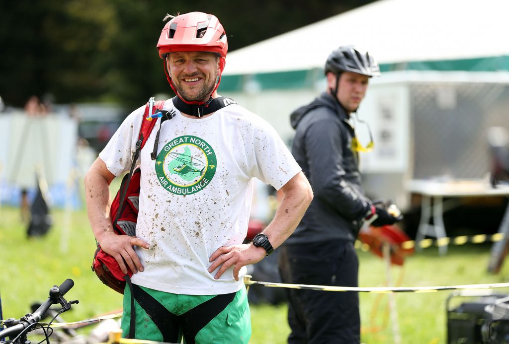 gnaas supporter at hamsterley beast wearing t-shirt