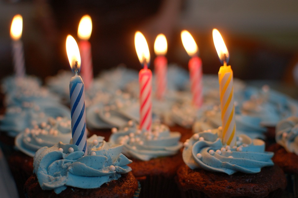 celebration cake and candles