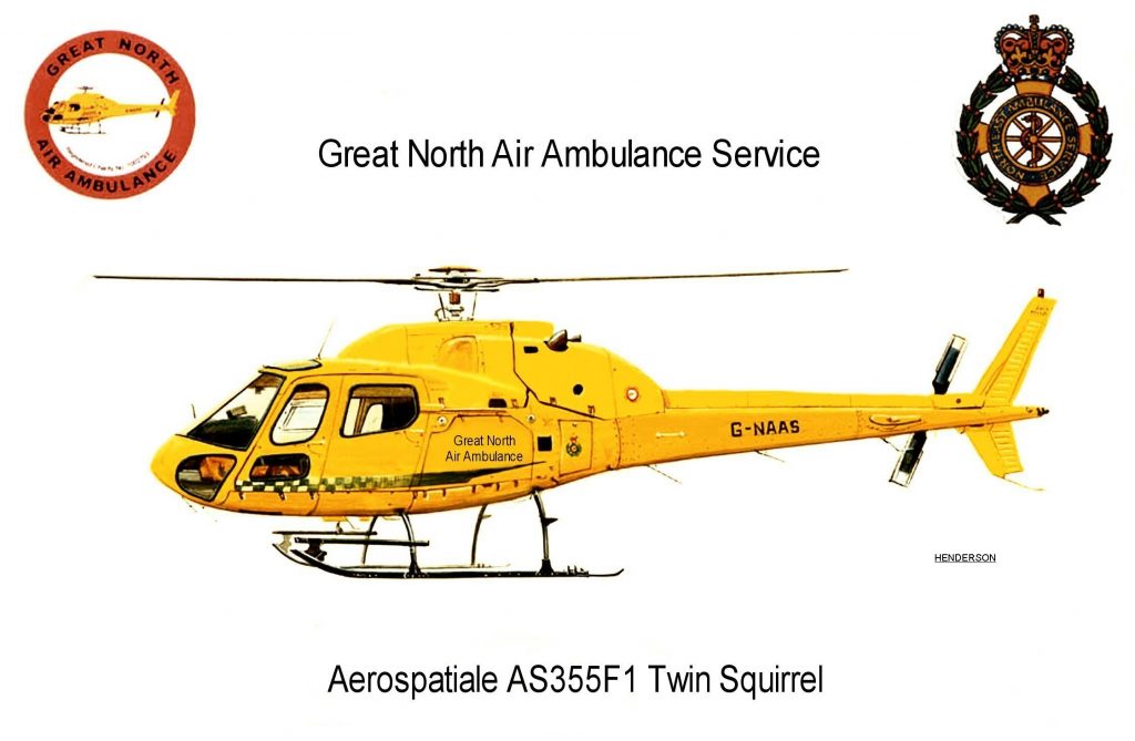 A drawing of G-NAAS helicopter