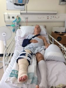 Motorcyclist Pete Holland suffered extensive injuries before being airlifted by the Great North Air Ambulance Service