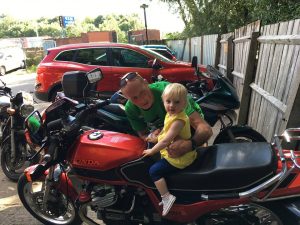 Ronnie Murray and his granddaughter Darcy on his bike (2)