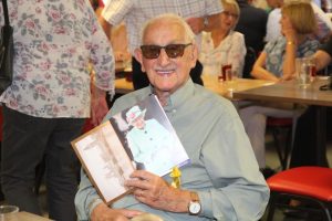 Tommy Hodgson with his birthday card from the Queen