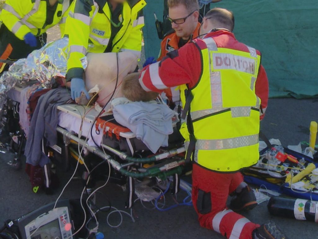GNAAS team join the effort to save Richard Stephenson, impaled in car crash near Workington