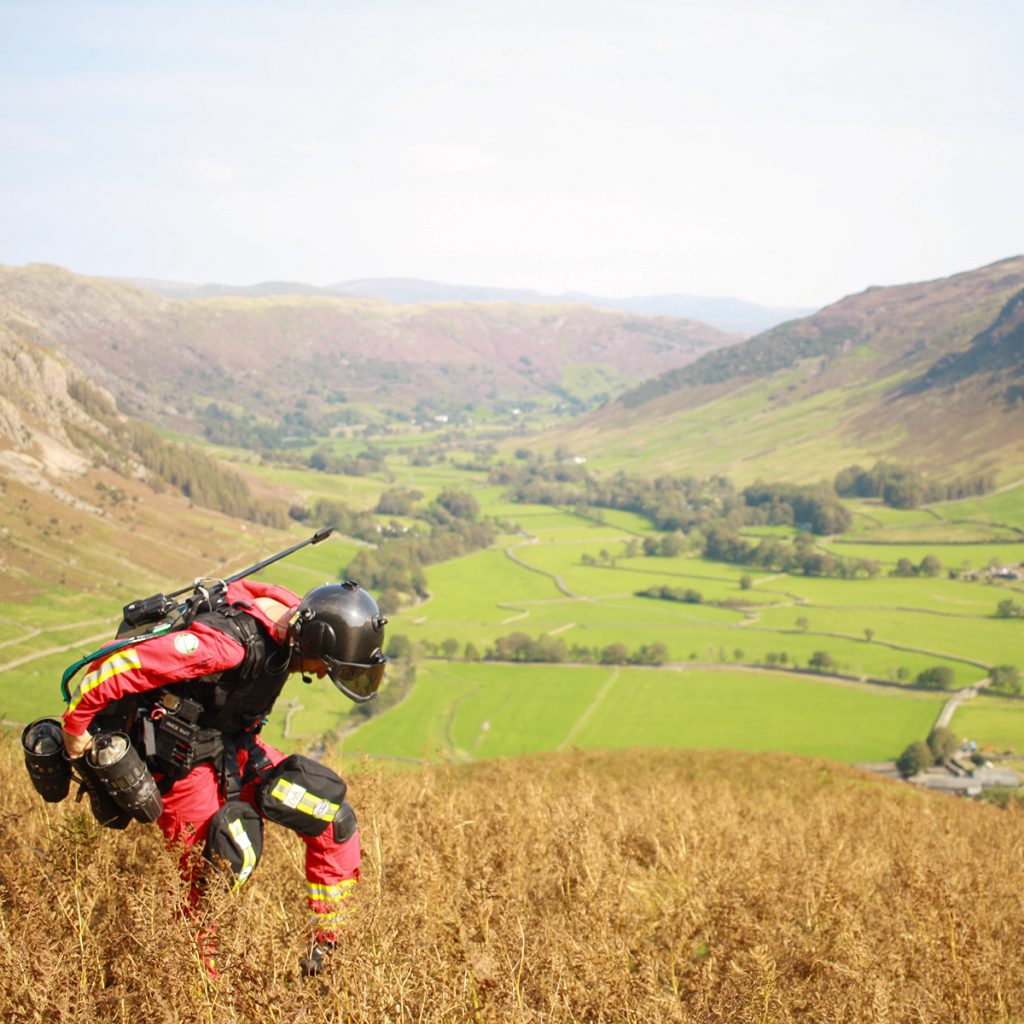 Jet Suit paramedic positions for take-off