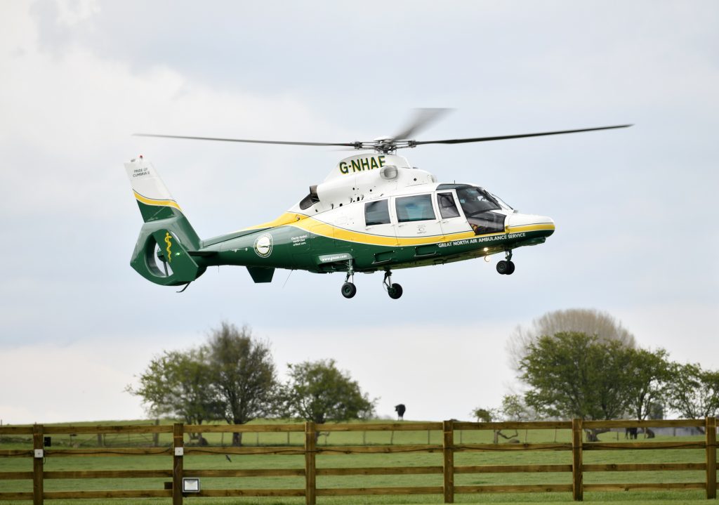 The Pride of Cumbria II taking off from Langwathby.