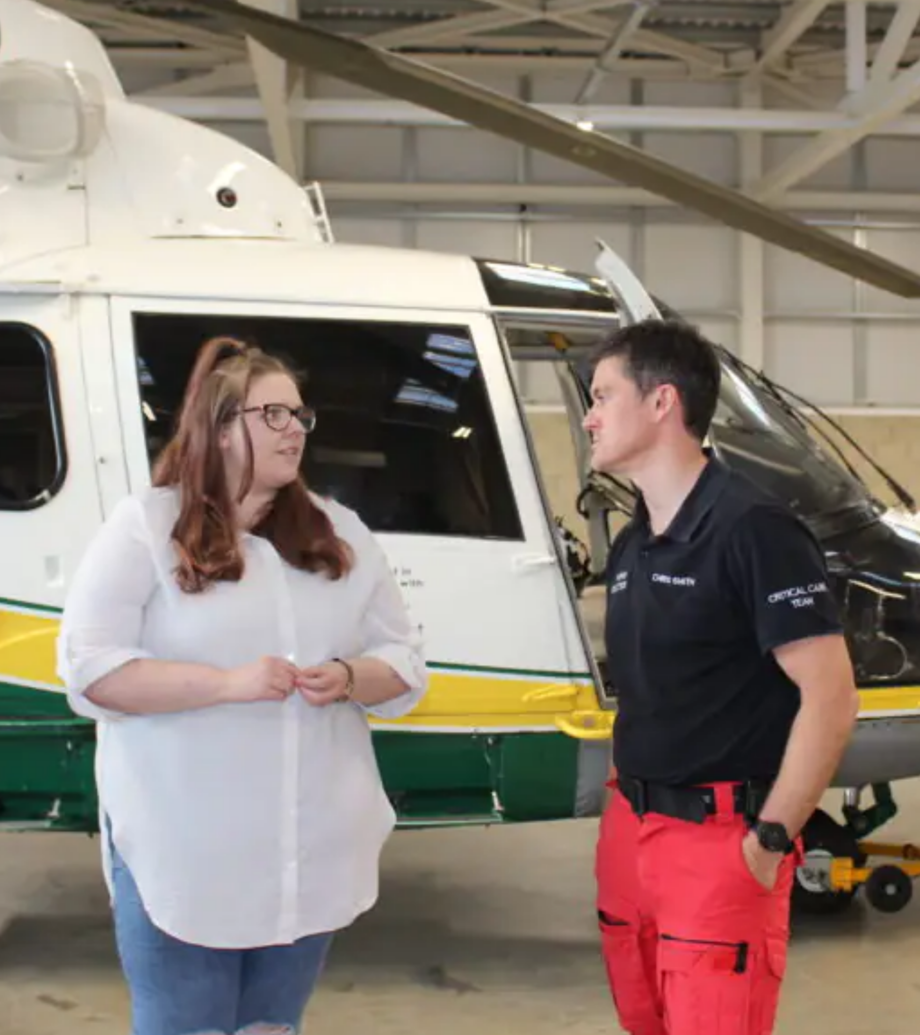 Samantha with Dr Chris at GNAAS HQ